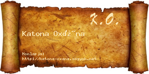 Katona Oxána névjegykártya